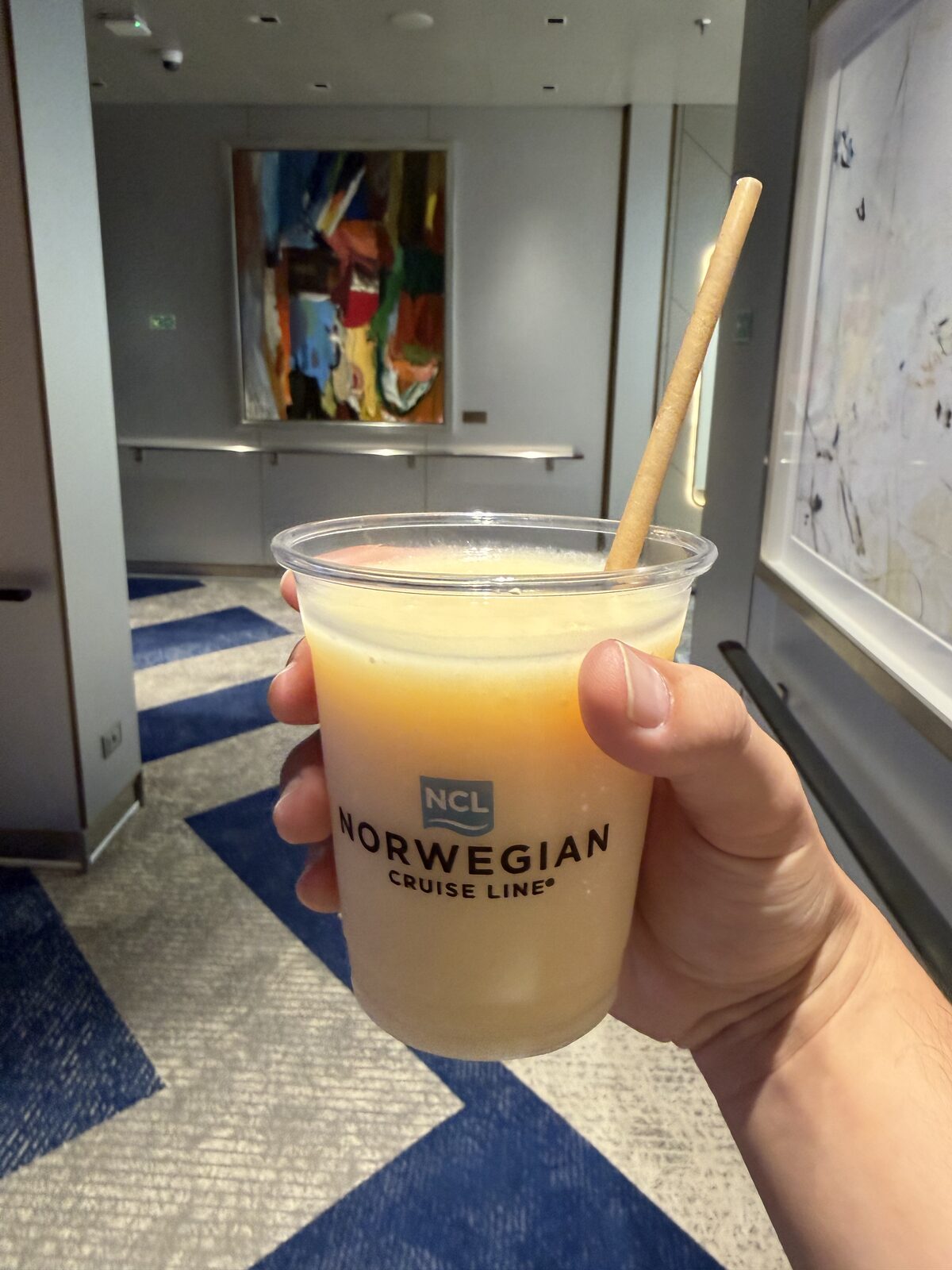 A BBC (Banana, Bailey, Coconut) drink from the Norwegian Cruise Line Free at Sea drinks package