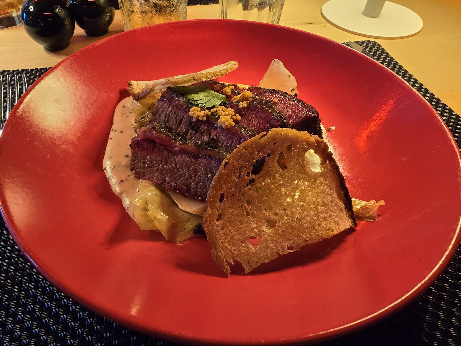 Pastrami plate at Razzle Dazzle on Virgin Voyages