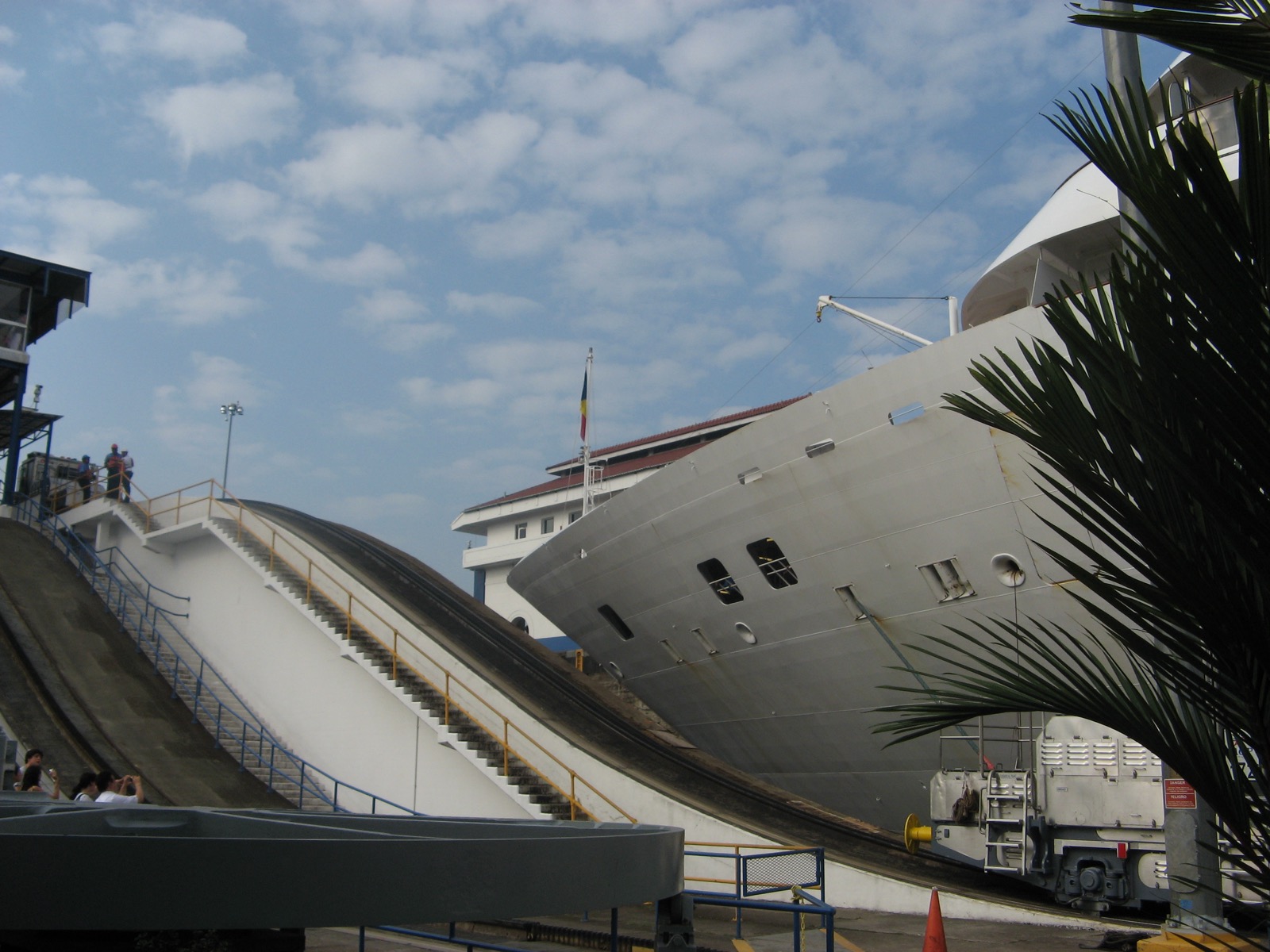 A ship in the Gatun Locks